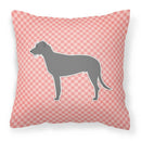 Irish Wolfhound Checkerboard Pink Decorative Throw Pillow 18x18 Indoor Outdoor Accent Cushion, Fabric Cover with Insert for Sofa, Bed, Porch & Living Room