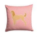 Afghan Hound Checkerboard Pink Throw Pillow - 14x14 Decorative Pillow – Art for Your Home & Patio BB3606PW1414