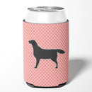 Black Labrador Retriever Checkerboard Pink Can or Bottle Hugger BB3608CC