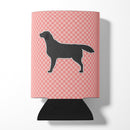 Black Labrador Retriever Checkerboard Pink Can or Bottle Hugger BB3608CC