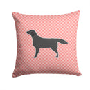 Black Labrador Retriever Checkerboard Pink Throw Pillow - 14x14 Decorative Pillow – Art for Your Home & Patio BB3608PW1414