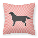 Black Labrador Retriever Checkerboard Pink Fabric Decorative Pillow BB3608PW1818