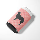 Croatian Sheepdog Checkerboard Pink Can or Bottle Hugger Cooler Sleeve for Standard 12 oz Cans, Insulated Foam Beer & Soda Can Hugger Reusable