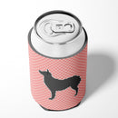 Croatian Sheepdog Checkerboard Pink Can or Bottle Hugger Cooler Sleeve for Standard 12 oz Cans, Insulated Foam Beer & Soda Can Hugger Reusable