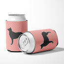 Croatian Sheepdog Checkerboard Pink Can or Bottle Hugger Cooler Sleeve for Standard 12 oz Cans, Insulated Foam Beer & Soda Can Hugger Reusable