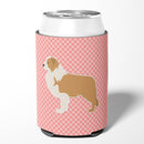 Red Border Collie Checkerboard Pink Can or Bottle Hugger Cooler Sleeve for Standard 12 oz Cans, Insulated Foam Beer & Soda Can Hugger Reusable