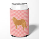 Caucasian Shepherd Dog Checkerboard Pink Can or Bottle Hugger Cooler Sleeve for Standard 12 oz Cans, Insulated Foam Beer & Soda Can Hugger Reusable