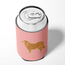 Caucasian Shepherd Dog Checkerboard Pink Can or Bottle Hugger Cooler Sleeve for Standard 12 oz Cans, Insulated Foam Beer & Soda Can Hugger Reusable