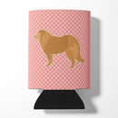 Caucasian Shepherd Dog Checkerboard Pink Can or Bottle Hugger Cooler Sleeve for Standard 12 oz Cans, Insulated Foam Beer & Soda Can Hugger Reusable