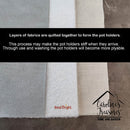 Briard Checkerboard Pink Pot Holder Set of 2 Heat Resistant Quilted Hot Pads 7.5 x 7.5 Inch, Insulated Kitchen Trivets for Cooking & Baking