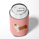 Australian Shepherd Dog Checkerboard Pink Can or Bottle Hugger Cooler Sleeve for Standard 12 oz Cans, Insulated Foam Beer & Soda Can Hugger Reusable