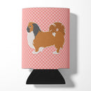 Pekingese Checkerboard Pink Can or Bottle Hugger Cooler Sleeve for Standard 12 oz Cans, Insulated Foam Beer & Soda Can Hugger Reusable