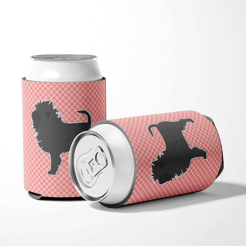 Affenpinscher Checkerboard Pink Can or Bottle Hugger BB3648CC