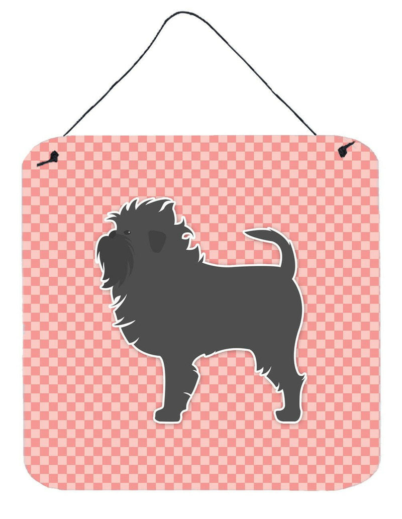 Affenpinscher Checkerboard Pink Wall or Door Hanging Prints BB3648DS66