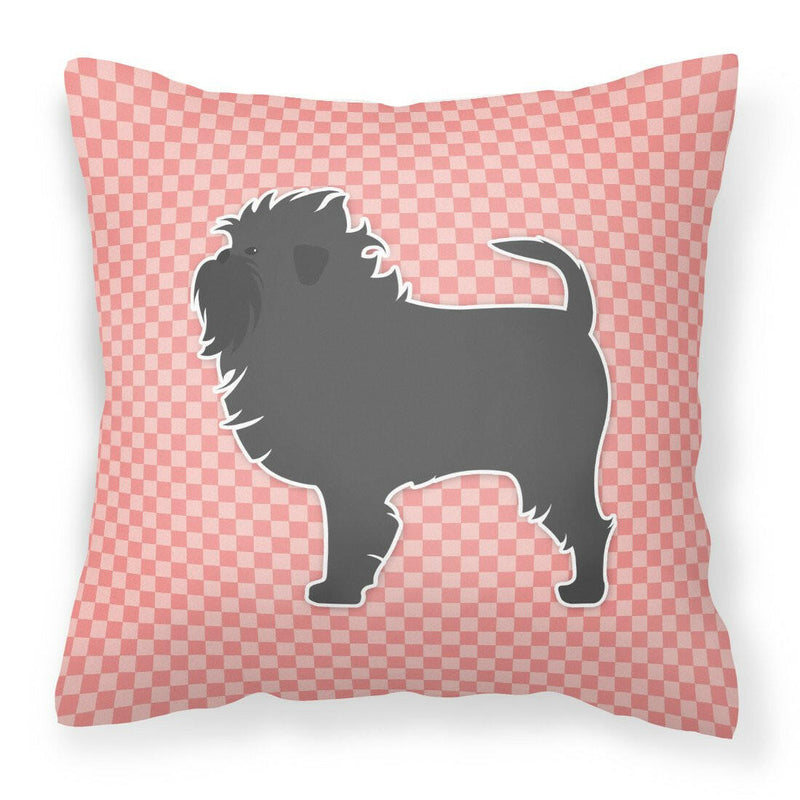 Affenpinscher Checkerboard Pink Fabric Decorative Pillow BB3648PW1818