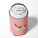 Cavalier King Charles Spaniel Checkerboard Pink Can or Bottle Hugger Cooler Sleeve for Standard 12 oz Cans, Insulated Foam Beer & Soda Can Hugger Reusable
