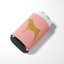Shar Pei Merry Checkerboard Pink Can or Bottle Hugger Cooler Sleeve for Standard 12 oz Cans, Insulated Foam Beer & Soda Can Hugger Reusable