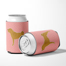 Shar Pei Merry Checkerboard Pink Can or Bottle Hugger Cooler Sleeve for Standard 12 oz Cans, Insulated Foam Beer & Soda Can Hugger Reusable