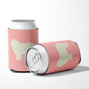 Komondor Checkerboard Pink Can or Bottle Hugger Cooler Sleeve for Standard 12 oz Cans, Insulated Foam Beer & Soda Can Hugger Reusable