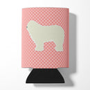 Komondor Checkerboard Pink Can or Bottle Hugger Cooler Sleeve for Standard 12 oz Cans, Insulated Foam Beer & Soda Can Hugger Reusable