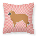 Belgian Shepherd Checkerboard Pink Decorative Throw Pillow 18x18 Indoor Outdoor Accent Cushion, Fabric Cover with Insert for Sofa, Bed, Porch & Living Room