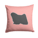 Puli Checkerboard Pink Decorative Throw Pillow 14x14 Indoor Outdoor Accent Cushion, Fabric Cover with Insert for Sofa, Bed, Porch & Living Room