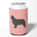 Newfoundland Checkerboard Pink Can or Bottle Hugger Cooler Sleeve for Standard 12 oz Cans, Insulated Foam Beer & Soda Can Hugger Reusable