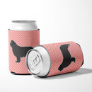 Newfoundland Checkerboard Pink Can or Bottle Hugger Cooler Sleeve for Standard 12 oz Cans, Insulated Foam Beer & Soda Can Hugger Reusable
