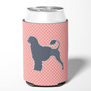 Portuguese Water Dog Checkerboard Pink Can or Bottle Hugger Cooler Sleeve for Standard 12 oz Cans, Insulated Foam Beer & Soda Can Hugger Reusable
