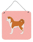 Akita Checkerboard Pink Wall or Door Hanging Prints BB3672DS66