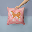 Akita Checkerboard Pink Throw Pillow - 14x14 Decorative Pillow – Art for Your Home & Patio BB3672PW1414