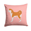 Akita Checkerboard Pink Throw Pillow - 14x14 Decorative Pillow – Art for Your Home & Patio BB3672PW1414