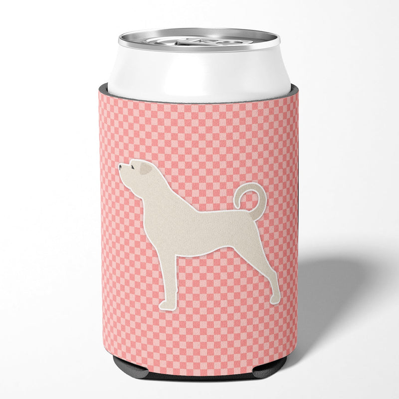 Anatolian Shepherd Checkerboard Pink Can or Bottle Hugger BB3677CC