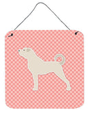 Anatolian Shepherd Checkerboard Pink Wall or Door Hanging Prints BB3677DS66