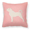 Anatolian Shepherd Checkerboard Pink Fabric Decorative Pillow BB3677PW1818