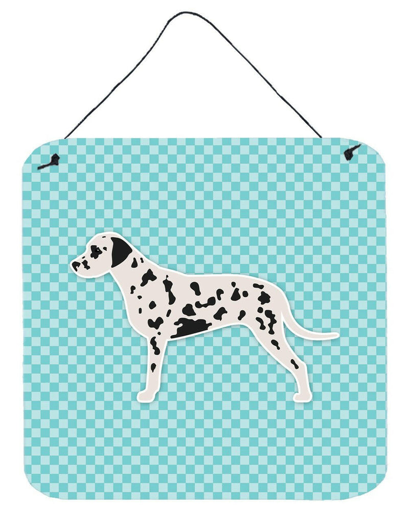 Dalmatian  Checkerboard Blue Wall or Door Hanging Prints BB3683DS66