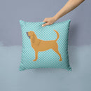 Bloodhound  Checkerboard Blue Throw Pillow - 14x14 Decorative Pillow – Art for Your Home & Patio BB3684PW1414