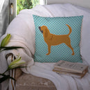 Bloodhound  Checkerboard Blue Throw Pillow - 14x14 Decorative Pillow – Art for Your Home & Patio BB3684PW1414