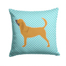 Bloodhound  Checkerboard Blue Throw Pillow - 14x14 Decorative Pillow – Art for Your Home & Patio BB3684PW1414