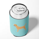 Border Terrier  Checkerboard Blue Can or Bottle Hugger BB3689CC