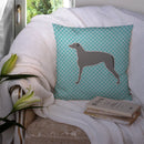 Scottish Deerhound  Checkerboard Blue Decorative Throw Pillow 14x14 Indoor Outdoor Accent Cushion, Fabric Cover with Insert for Sofa, Bed, Porch & Living Room