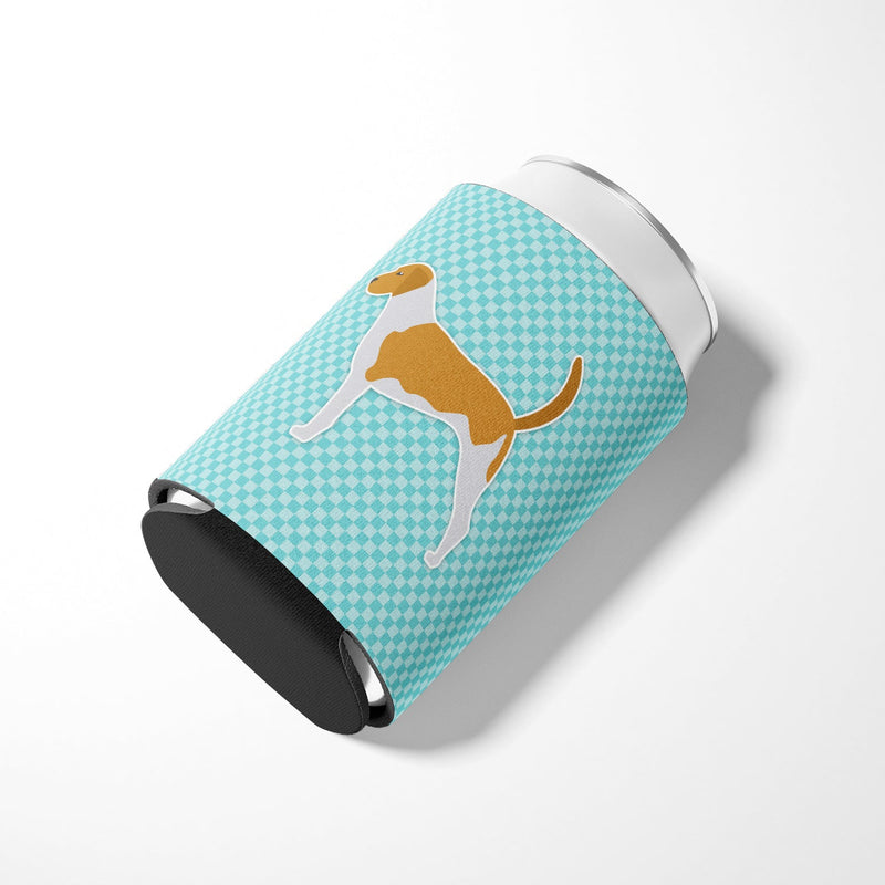 American Foxhound  Checkerboard Blue Can or Bottle Hugger BB3698CC