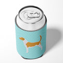 American Foxhound  Checkerboard Blue Can or Bottle Hugger BB3698CC