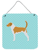 American Foxhound  Checkerboard Blue Wall or Door Hanging Prints BB3698DS66