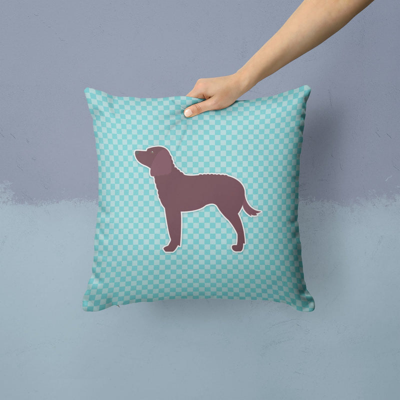 American Water Spaniel  Checkerboard Blue Throw Pillow - 14x14 Decorative Pillow – Art for Your Home & Patio BB3701PW1414
