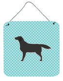 Black Labrador Retriever  Checkerboard Blue Wall or Door Hanging Prints BB3708DS66