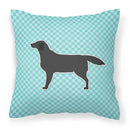 Black Labrador Retriever  Checkerboard Blue Decorative Throw Pillow 18x18 Indoor Outdoor Accent Cushion, Fabric Cover with Insert for Sofa, Bed, Porch & Living Room
