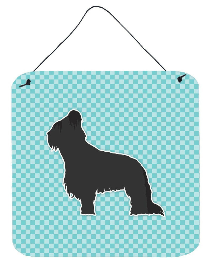 Briard Checkerboard Blue Wall or Door Hanging Prints BB3726DS66