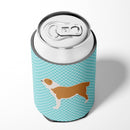 Central Asian Shepherd Dog Checkerboard Blue Can or Bottle Hugger Cooler Sleeve for Standard 12 oz Cans, Insulated Foam Beer & Soda Can Hugger Reusable