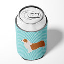 Australian Shepherd Dog Checkerboard Blue Can or Bottle Hugger Cooler Sleeve for Standard 12 oz Cans, Insulated Foam Beer & Soda Can Hugger Reusable